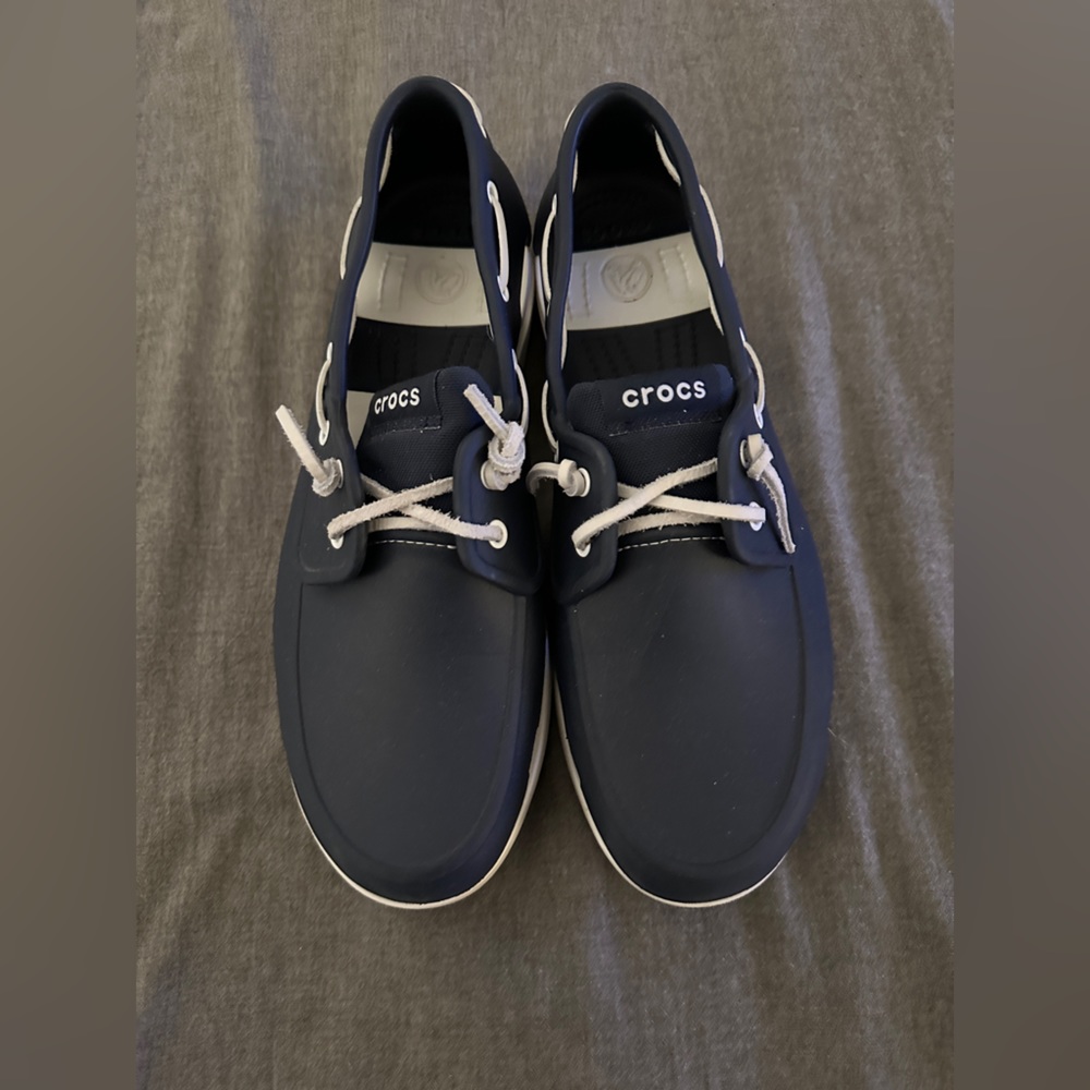 Crocs Boat Shoes navy blue/white